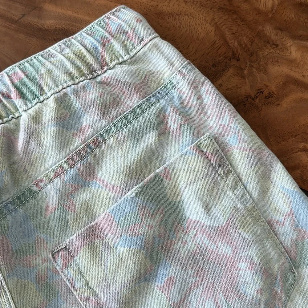Aerie Tropical Print Denim Shorts